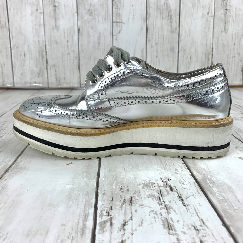 PRADA metallic platform Oxford size 35 - Picture 7 of 9